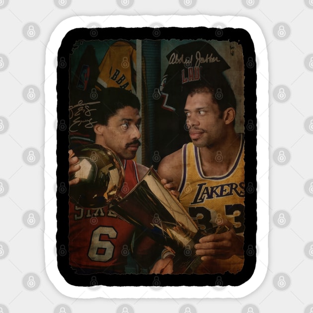 Julius Erving and Kareem Abdul Jabbar Vintage Sticker by Milu Milu